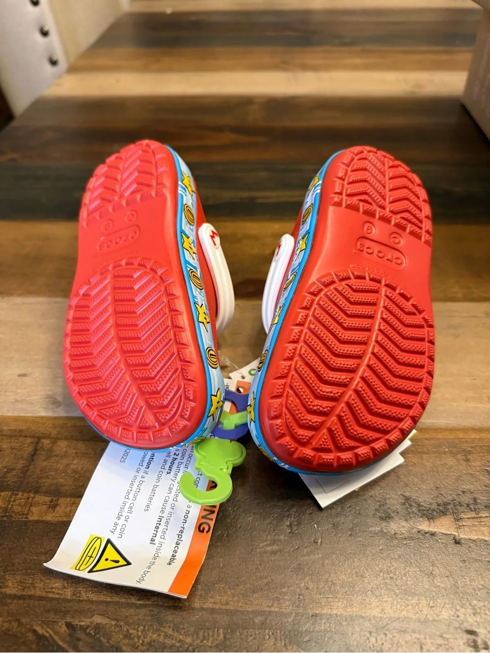 CROCS Kids Super Mario Red and White Slip-On Clogs